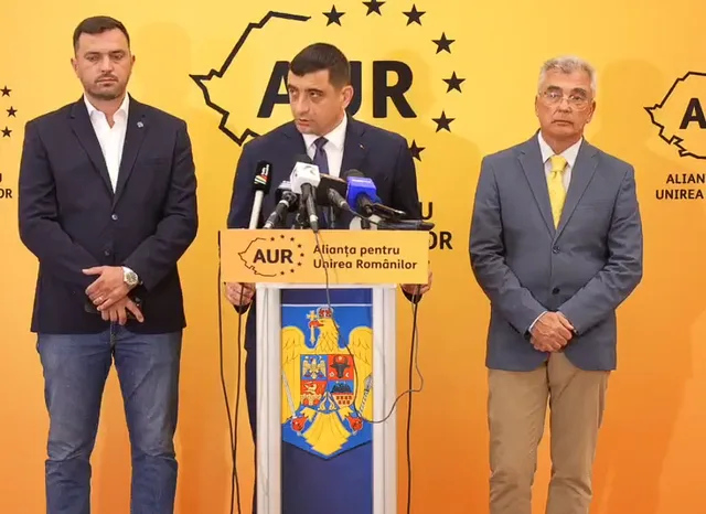 Reprezentanți AUR discutând despre problemele economice ale României.