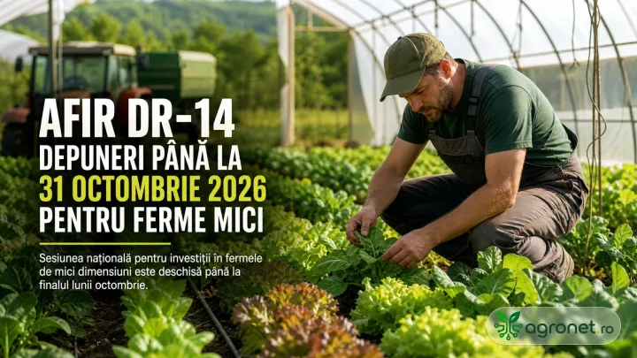 Fermier lucrând în seră, pregătind legume pentru recoltare.