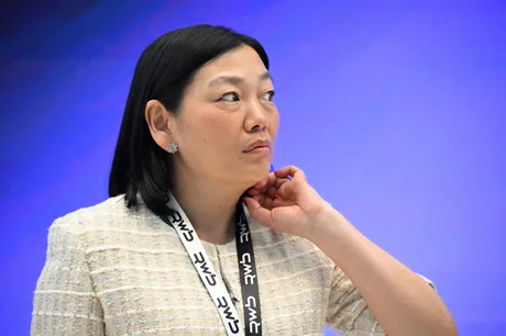 Tatiană Kim, miliardară rusă, la o conferință de afaceri.