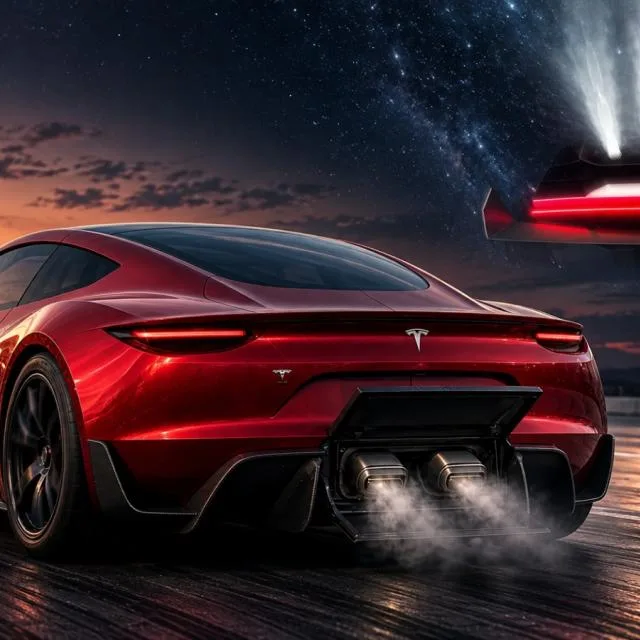 Tesla Roadster pregătit pentru o demonstrație spectaculoasă cu propulsoare SpaceX.