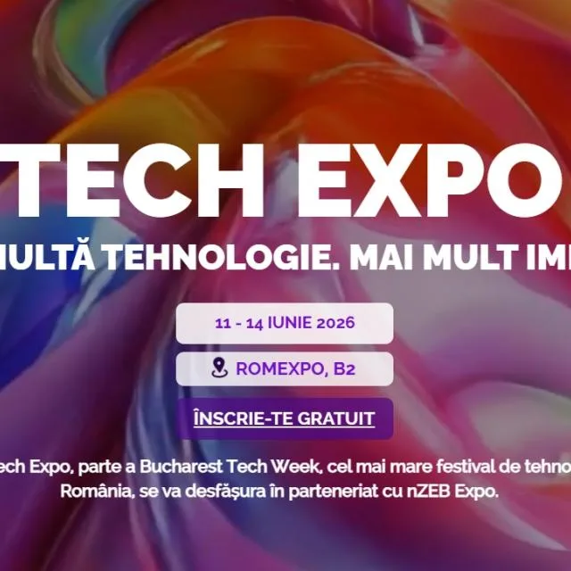 Expoziție de tehnologie cu demonstrații și test drive-uri electrice în București.