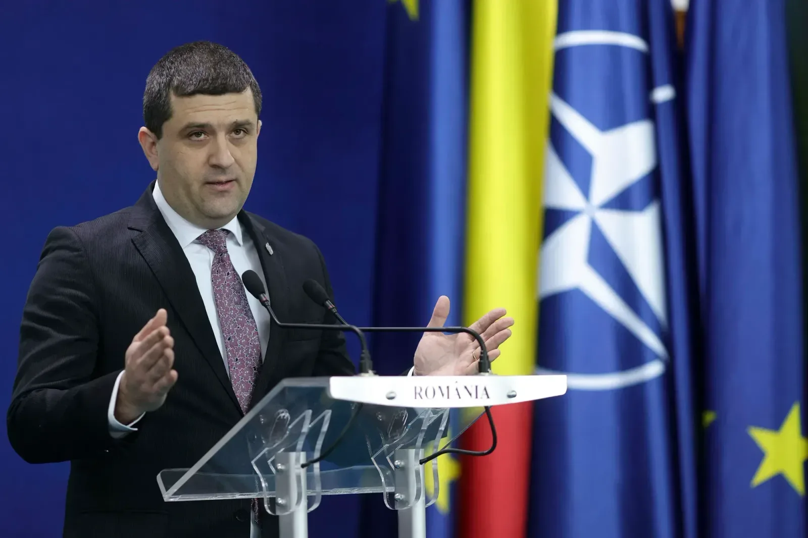 Radu Miruță discutând despre măsuri NATO în apărarea României.