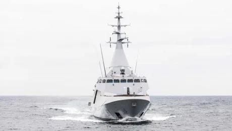 Vapor militar navigând pe Marea Neagră în cadrul misiunilor internaționale.