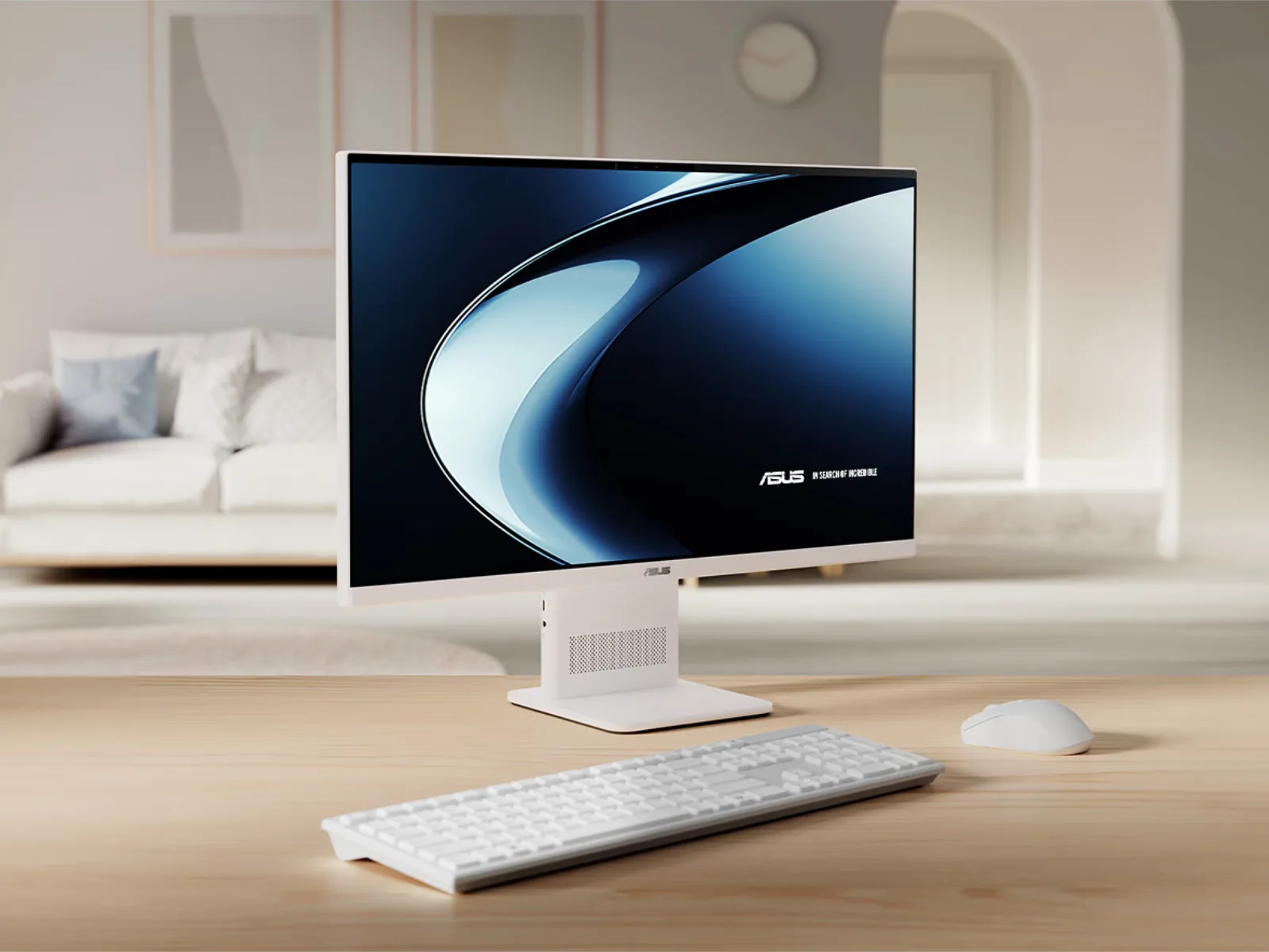 Desktop all-in-one Asus VM441 cu Snapdragon X, design modern și conectivitate avansată.