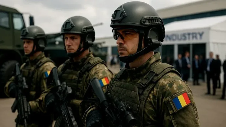 Soldați români în echipament militar, pregătiți pentru exerciții.