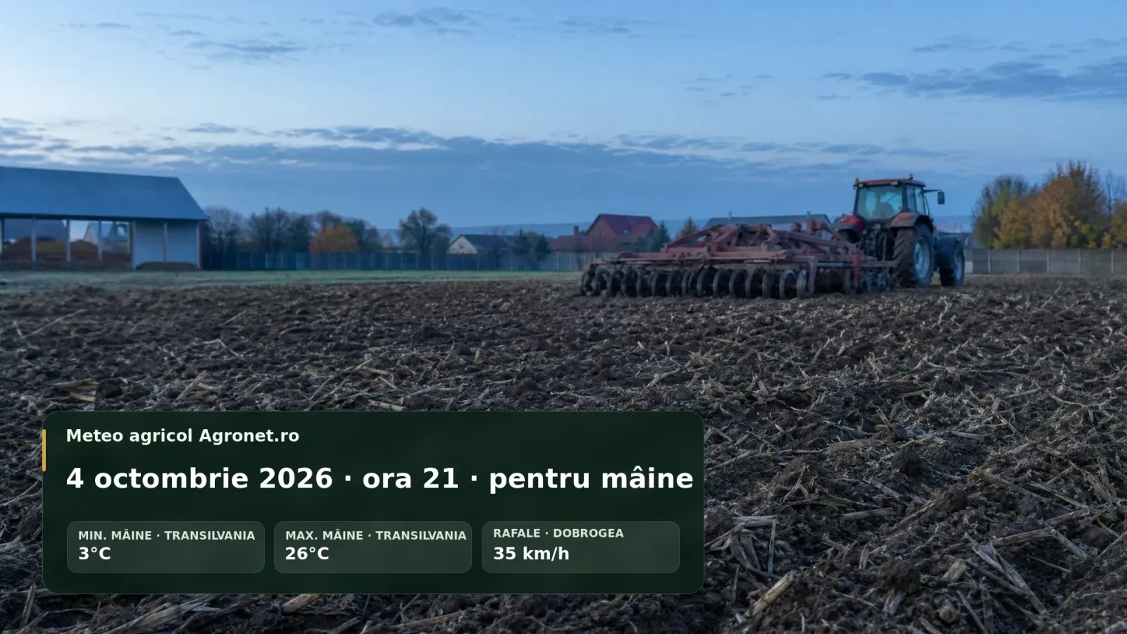 Condiții meteo favorabile pentru lucrări agricole în București-Ilfov.