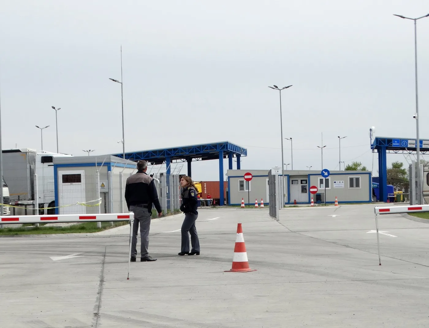 Punctul vamal Orlivka, închis temporar din cauza atacului cu drone.