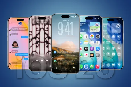 Ecrane de iPhone cu diverse aplicații și interfețe iOS 26.