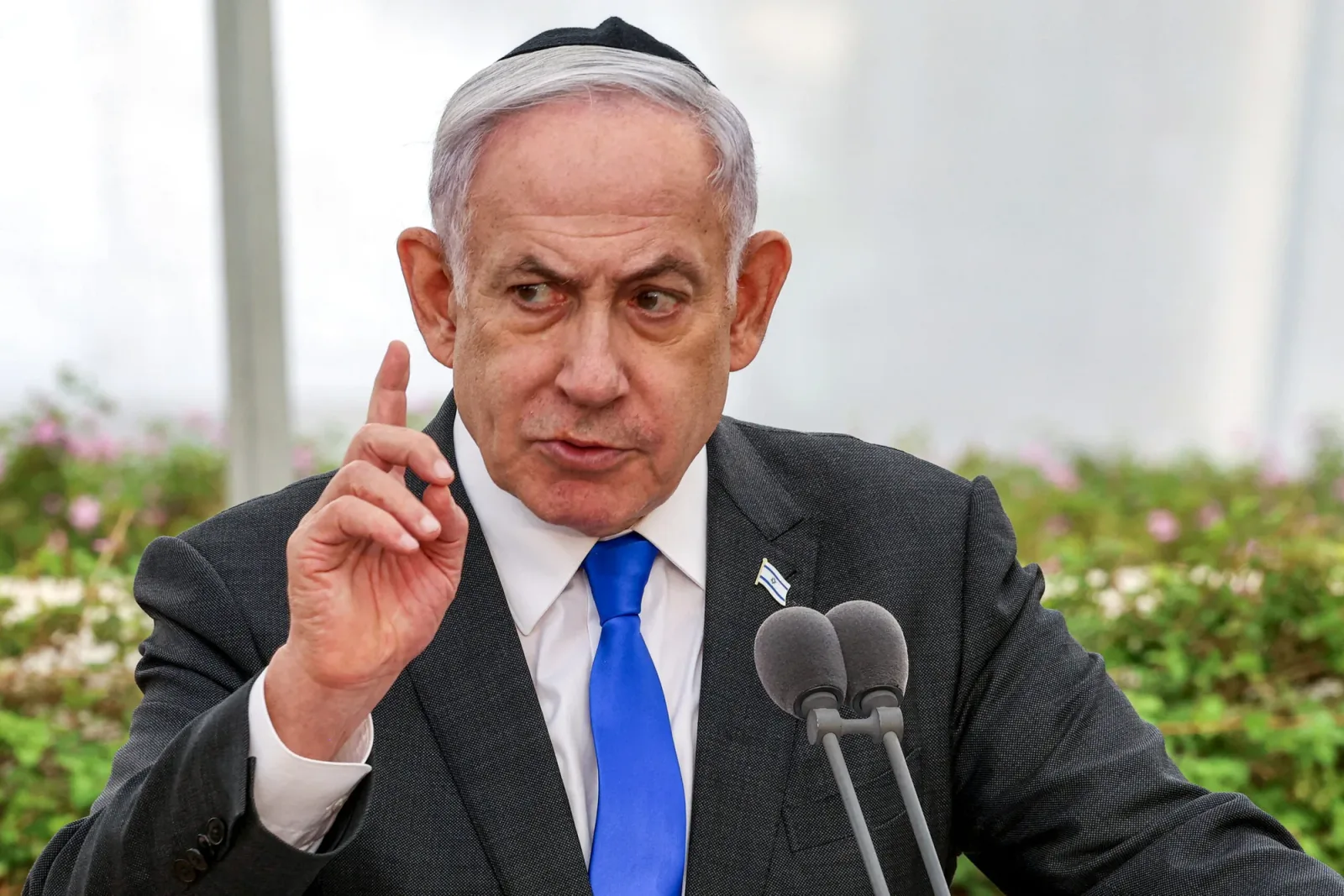 Benjamin Netanyahu vorbește despre politica de apărare a Israelului.
