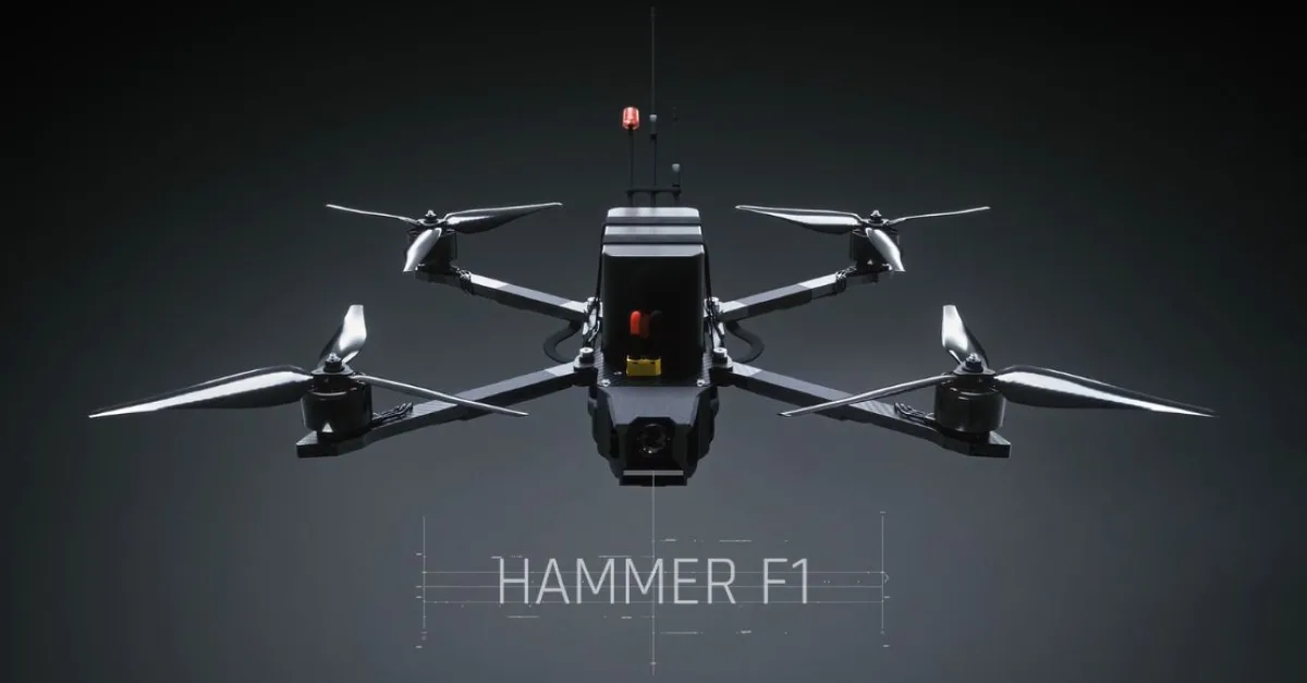 Drona pliabilă Hammer F1, proiectată pentru misiuni de recunoaștere și atac.
