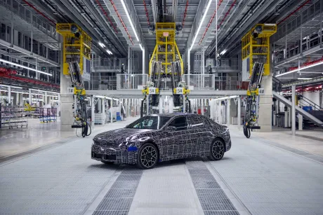 Producția de pre-serie a modelului i3 la uzina BMW din München.