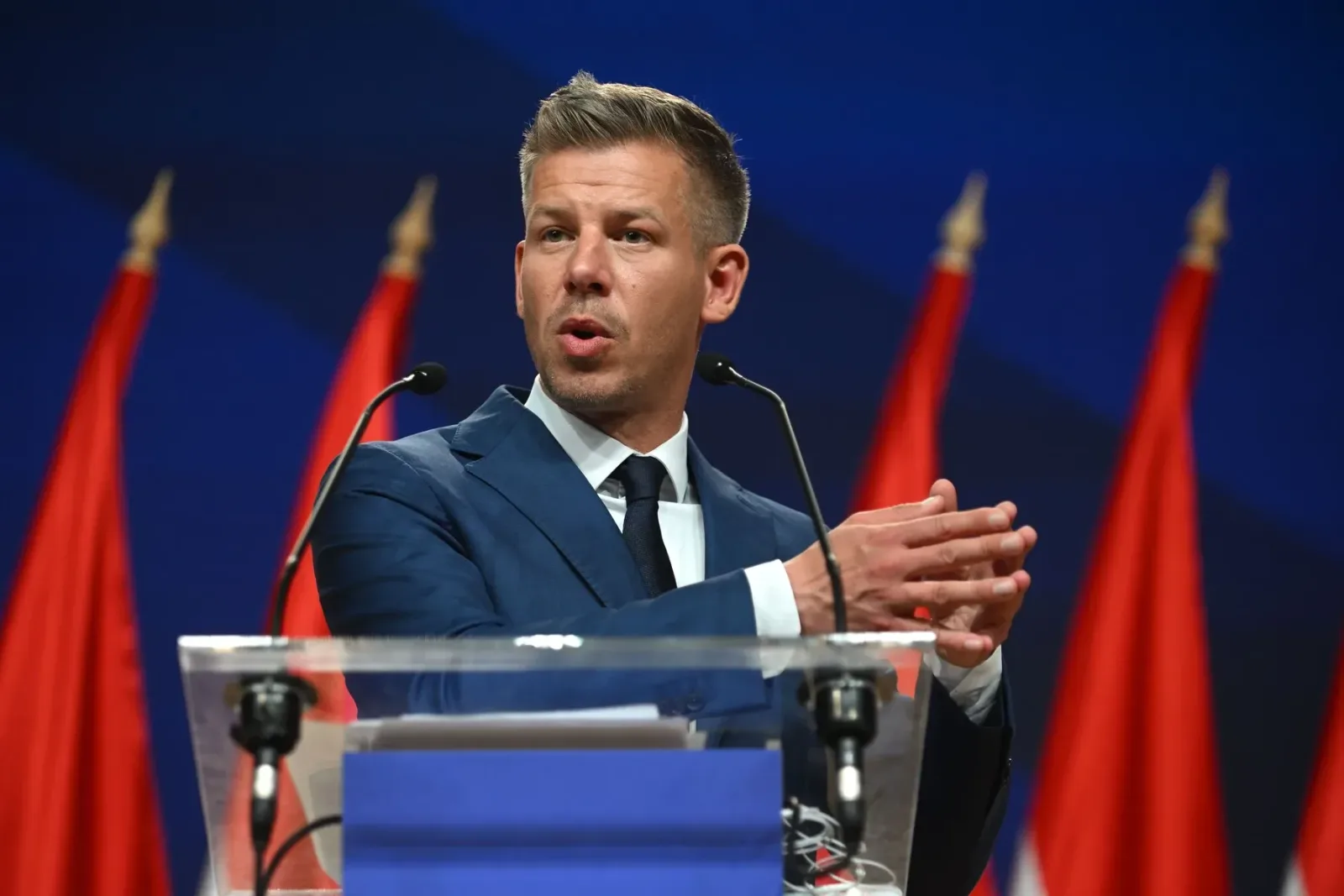 Peter Magyar discutând despre proiectul nuclear Paks II.
