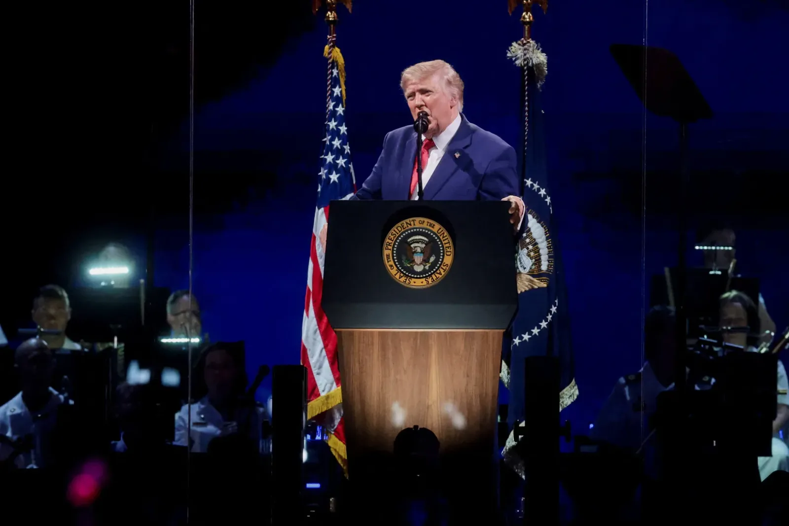 Donald Trump susține un discurs despre pace și justiție la aniversarea SUA.