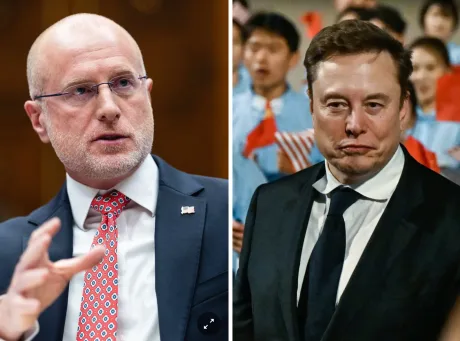 Elon Musk și Brendan Carr discutând despre reglementările FCC.