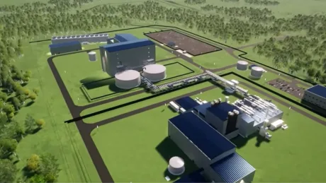 Vedere aeriană a centralei nucleare Natrium în Marea Britanie.