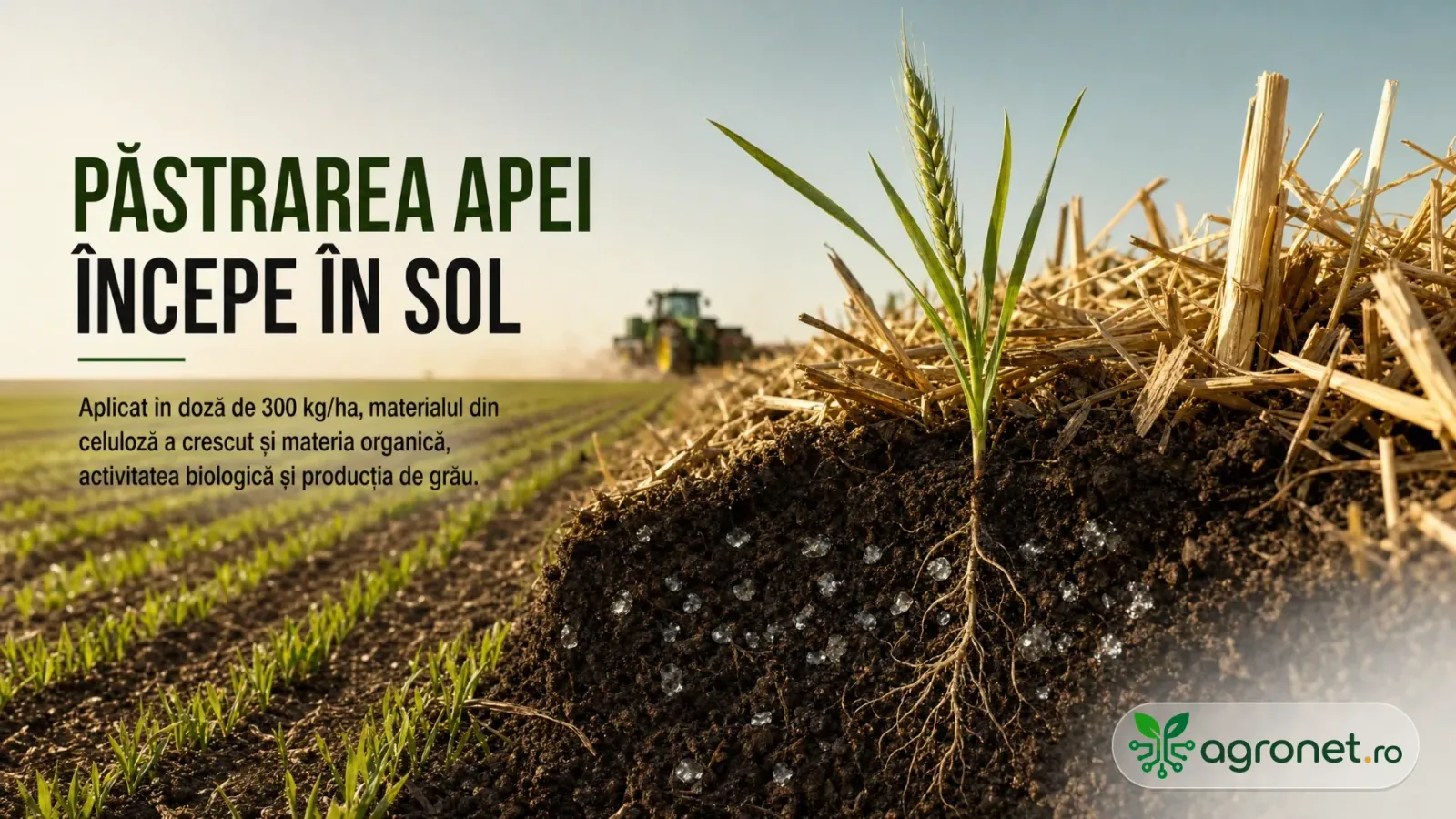 Hidrogel din paie de grâu îmbunătățește retenția apei în solul agricol.