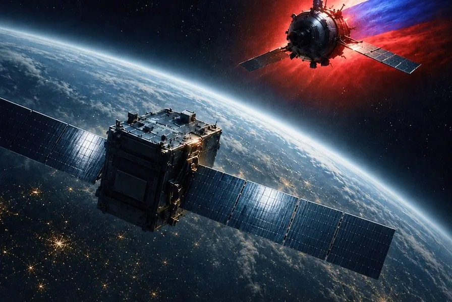 Sateliți militari ruși în apropierea unui satelit comercial, ridicând riscuri în spațiul militar.