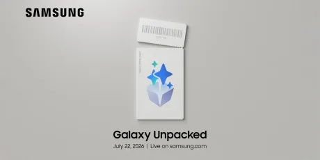 Invitație pentru evenimentul Unpacked Samsung din 22 iulie 2026.