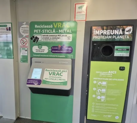 Dispozitive pentru reciclarea ambalajelor PET și metalice în România.