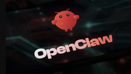Logo-ul OpenClaw pe un fundal întunecat, evidențiind riscurile de securitate.