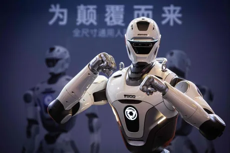 Robot avansat demonstrând abilități de interacțiune în mediul fizic.