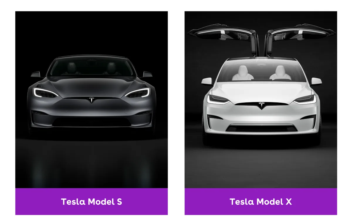 Modelele Tesla Model S și Model X, simboluri ale inovației auto.