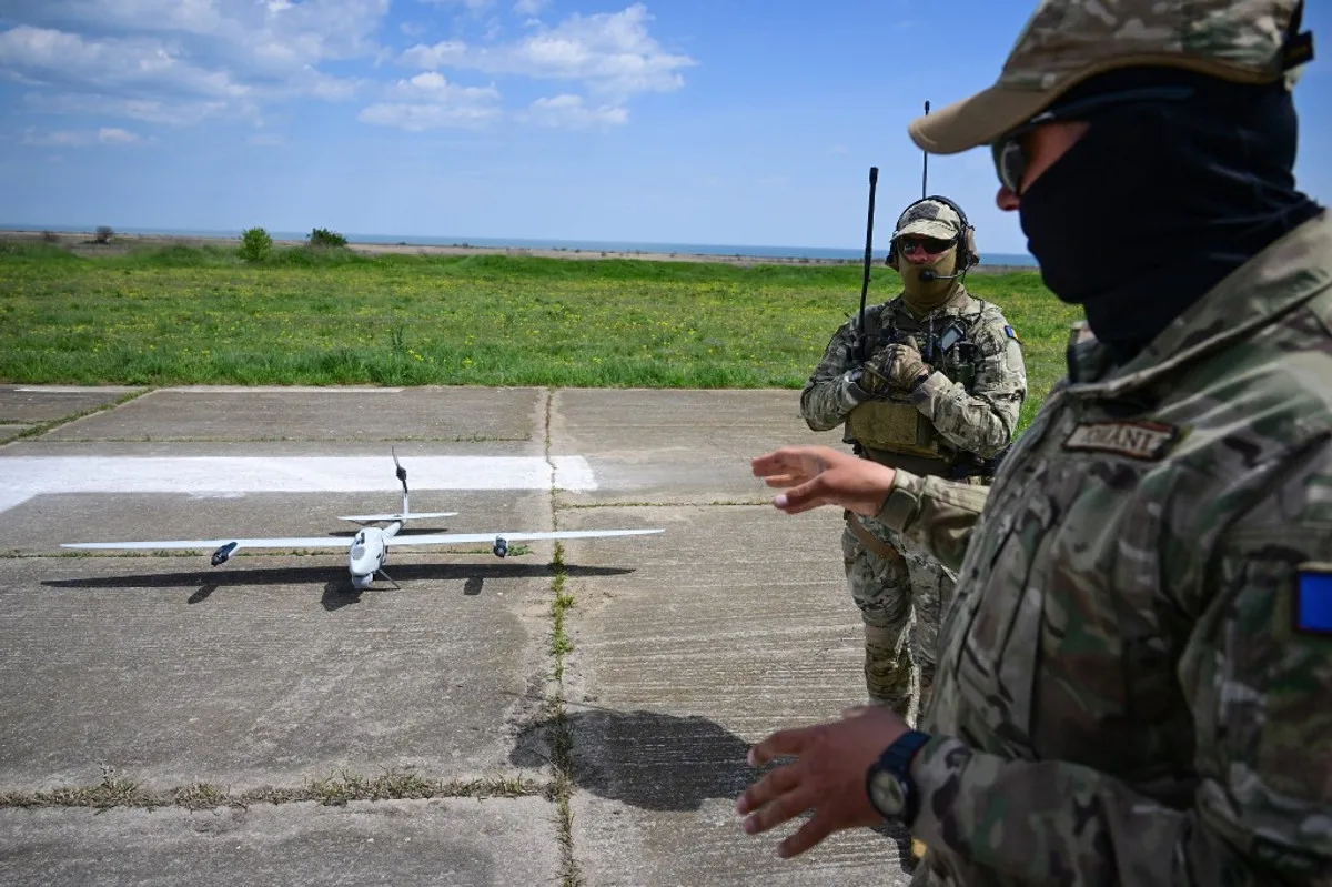 Dronă de interceptare pregătită pentru misiune în sectorul Zaporojie.
