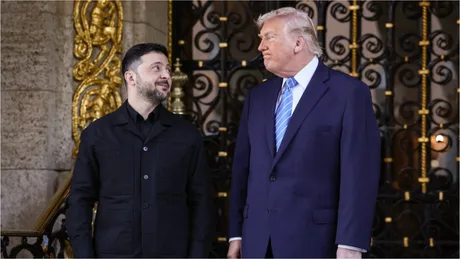 Zelenski și Trump discutând despre dezescaladarea conflictului din Ucraina.