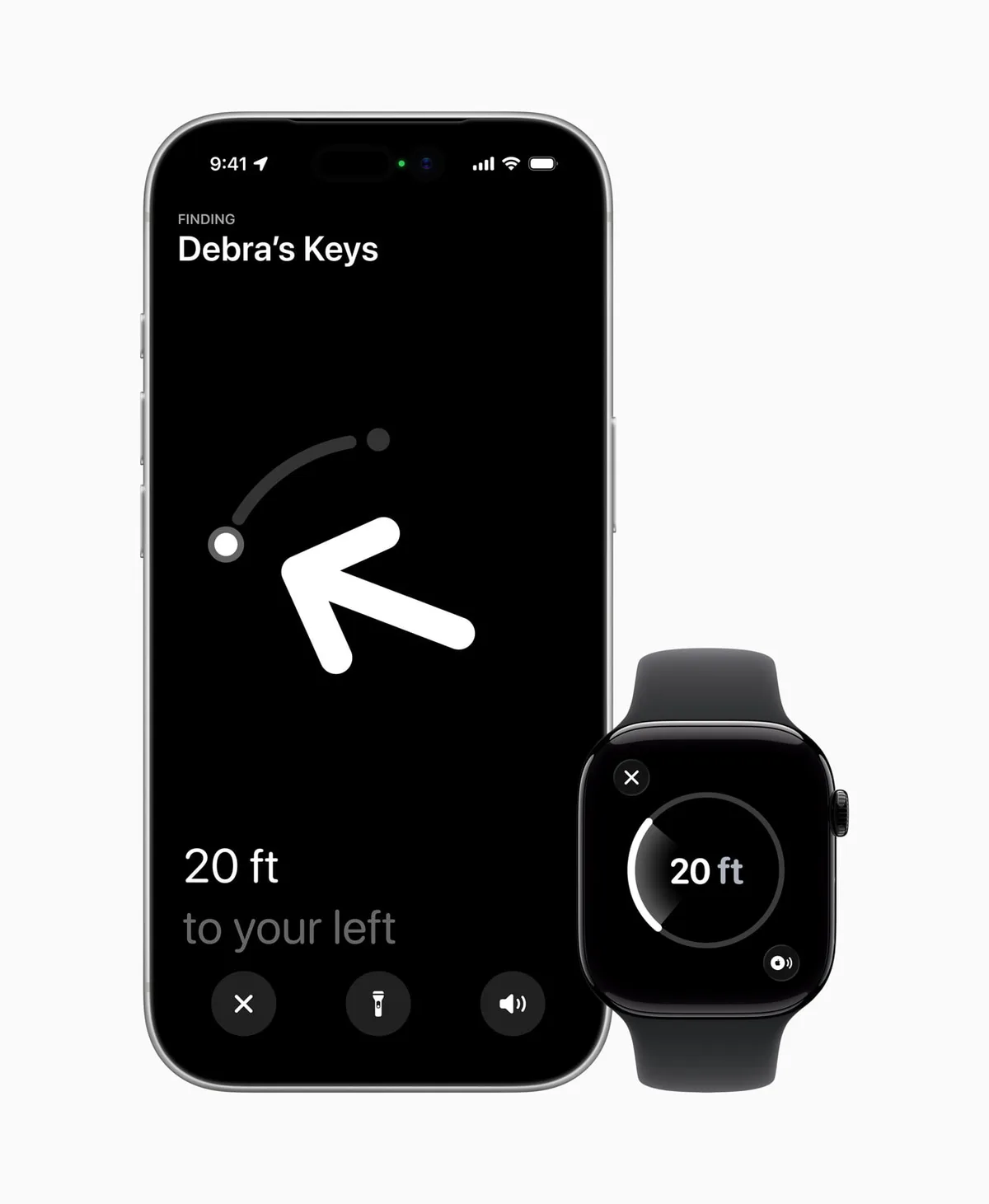 Interfața aplicației Apple pentru localizarea obiectelor.