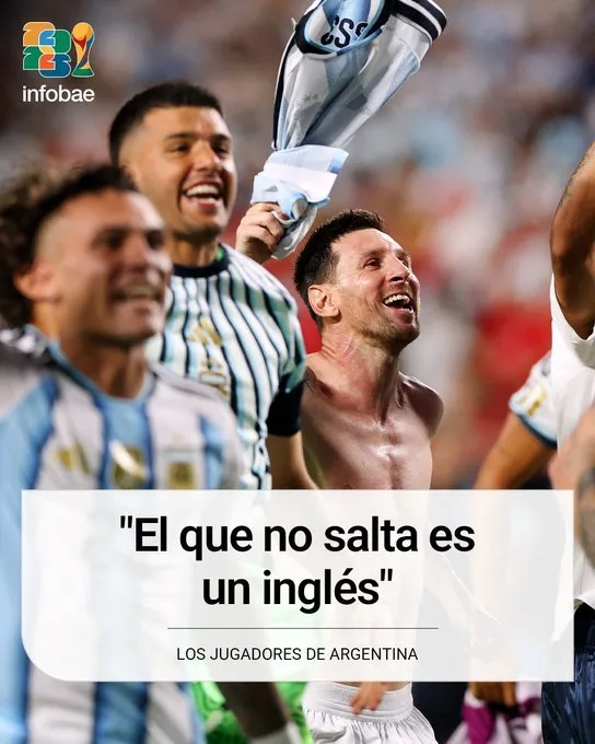 Jucătorii Argentinei sărbătoresc victoria și provocările adresate Angliei.