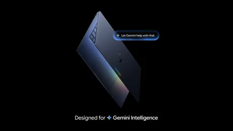 Laptopul Googlebook cu Gemini, un asistent inteligent pentru utilizatori.