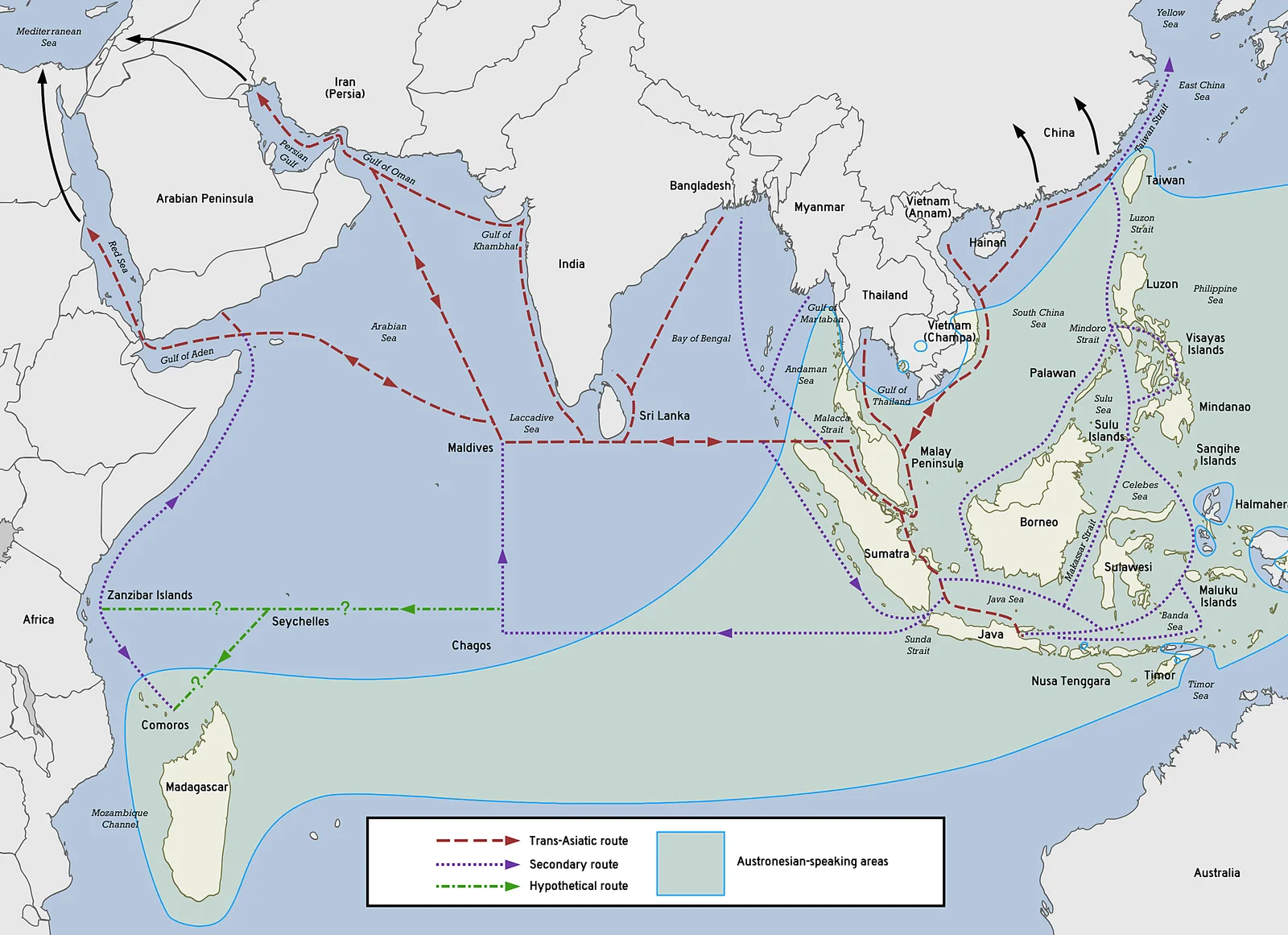 Harta rutelor comerciale dintre India și Europa, evidențiind coridoarele strategice.