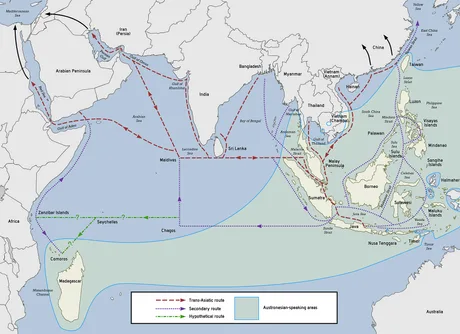 Harta rutelor comerciale dintre India și Europa, evidențiind coridoarele strategice.