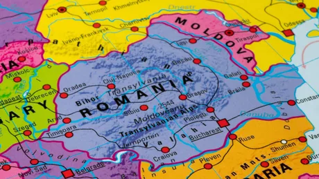 Harta detaliată a României și Republicii Moldova, evidențiind granițele și orașele importante.