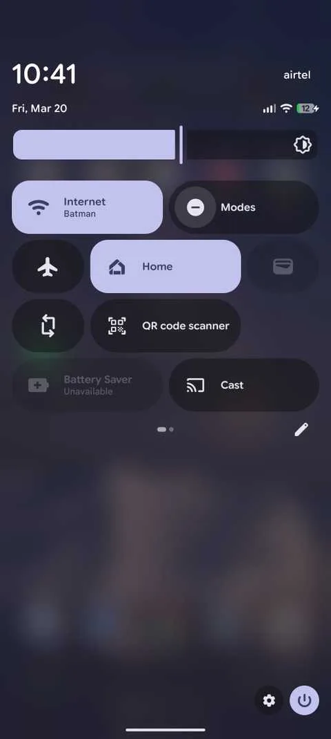Setările rapide Android cu comutatoare pentru Wi-Fi și date mobile