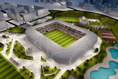 Proiectul noului stadion din Hunedoara, cu facilități moderne și capacitate mare.