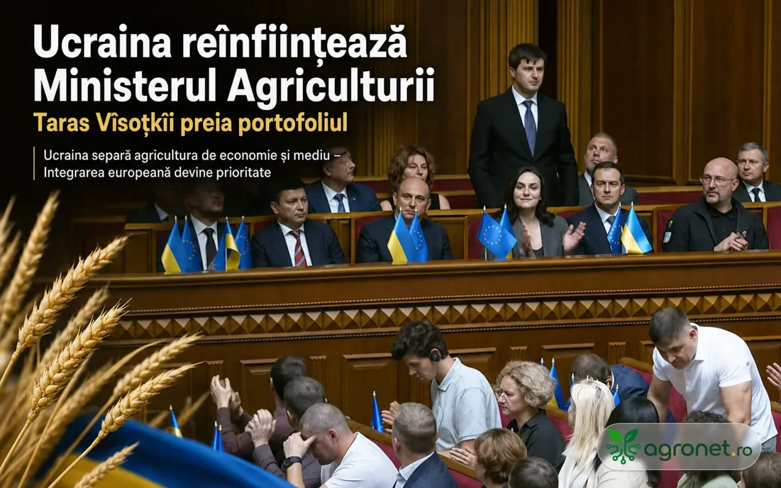 Taras Vîsoțkîi la conducerea Ministerului Agriculturii din Ucraina, în Parlament.
