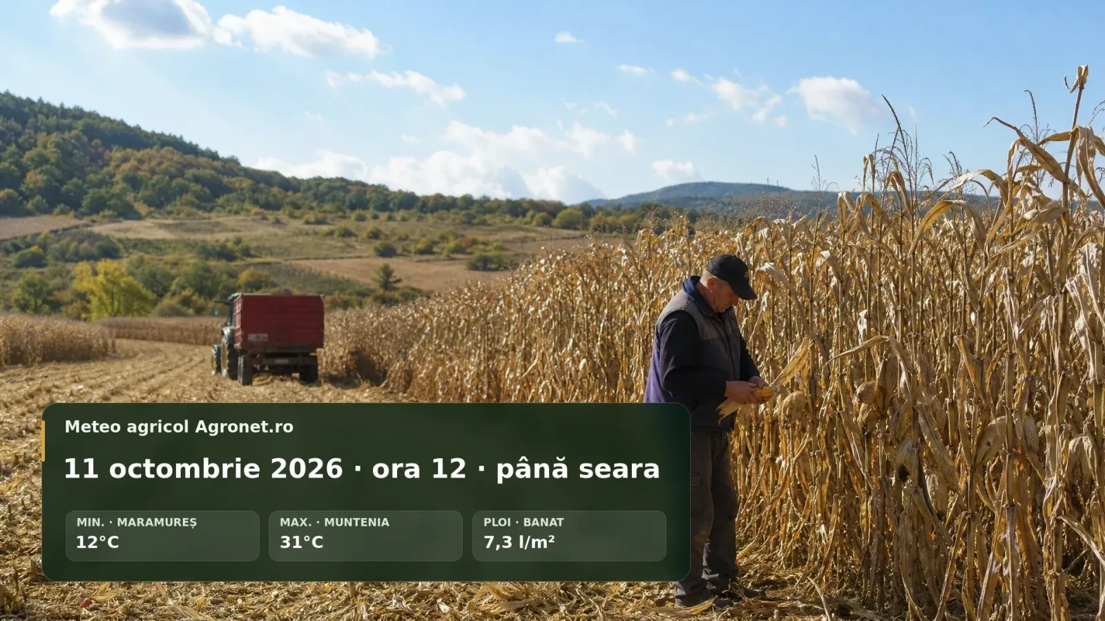 Ferme în Transilvania, lucrări agricole cu riscuri de ploi după-amiază.