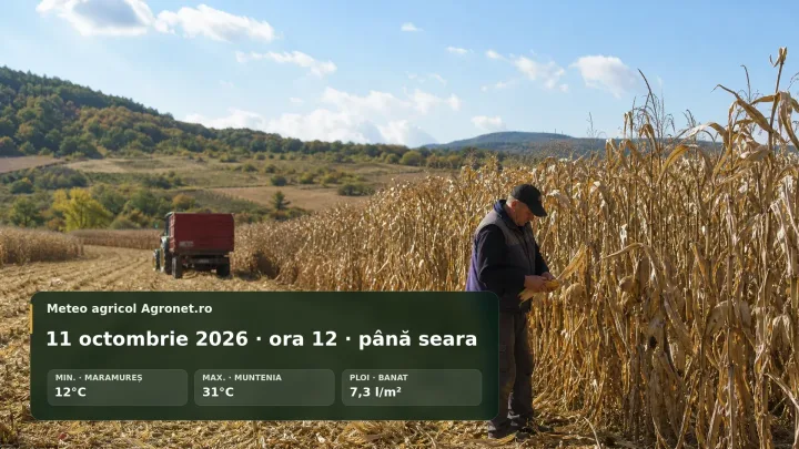 Ferme în Transilvania, lucrări agricole cu riscuri de ploi după-amiază.