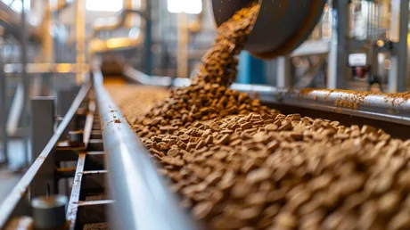 Produse Kormotech pe linia de producție, evidențiind expansiunea în România.