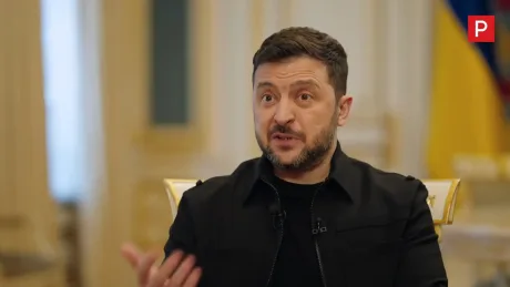 Volodimir Zelenski discutând despre corupția din Ucraina.