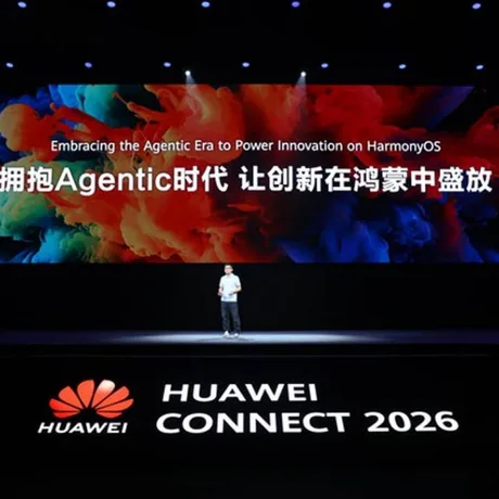 Prezentare la Huawei Connect 2026 despre inovațiile HarmonyOS 7 și agenți AI.