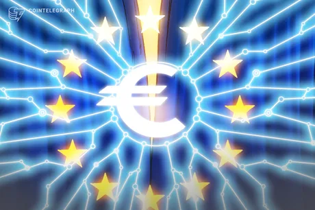 Simbolul euro înconjurat de stelele Uniunii Europene, reprezentând reglementările financiare.