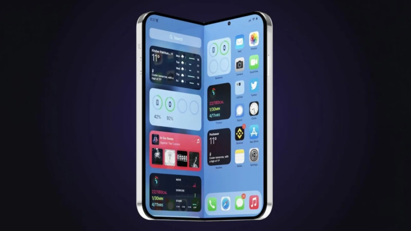 iPhone Ultra pliabil cu interfață modernă și aplicații deschise