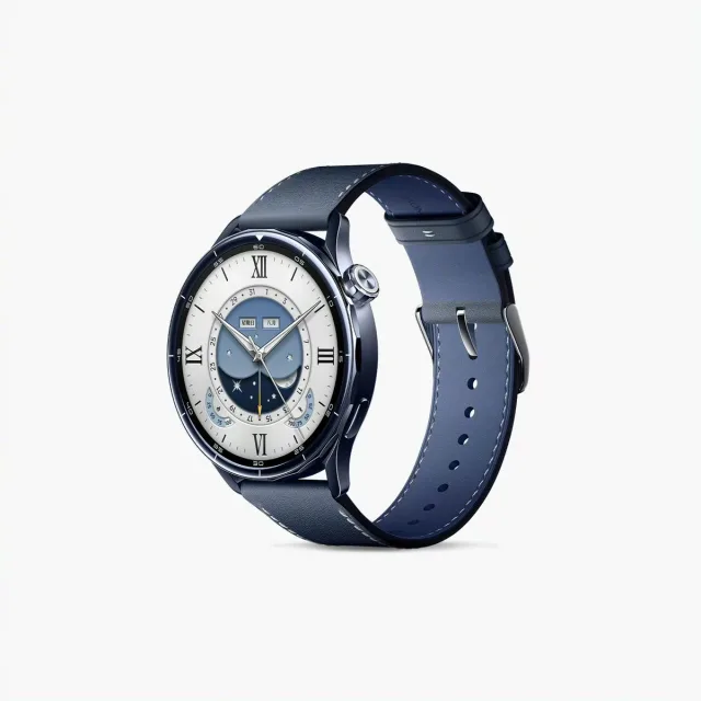 Xiaomi Watch S5 în nuanțe de albastru cu curea din piele
