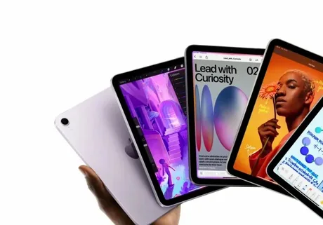 iPad Mini 8 cu ecran OLED și design modern, prezentat din diferite unghiuri.