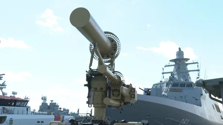 Sistem antidronă testat în port militar, pregătit pentru apărarea infrastructurii.