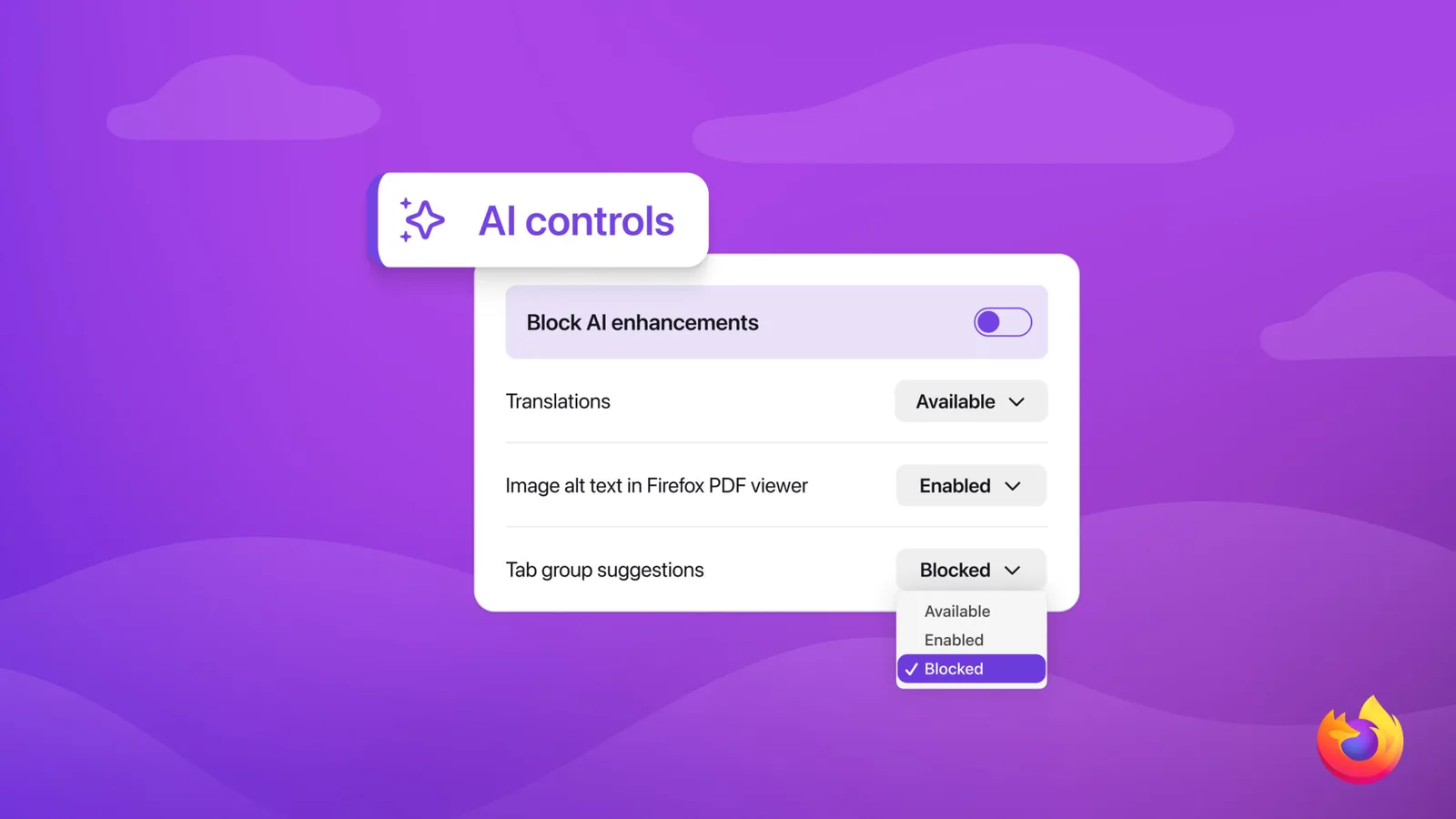 Firefox oferă utilizatorilor opțiunea de a dezactiva funcțiile AI.