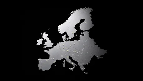 Hartă a Europei cu centre de supercalcul pentru AI.
