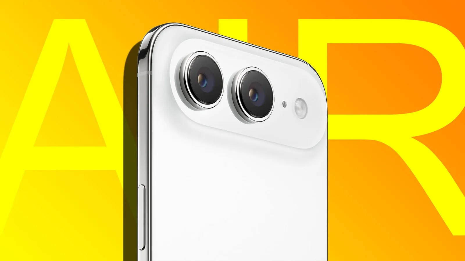 Detaliu al camerei ultrawide de pe iPhone Air 2, cu un design elegant.